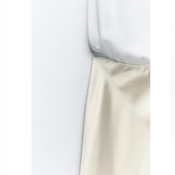 Zara CONTRASTING SATIN EFFECT DRESS - Picture 5 of 7